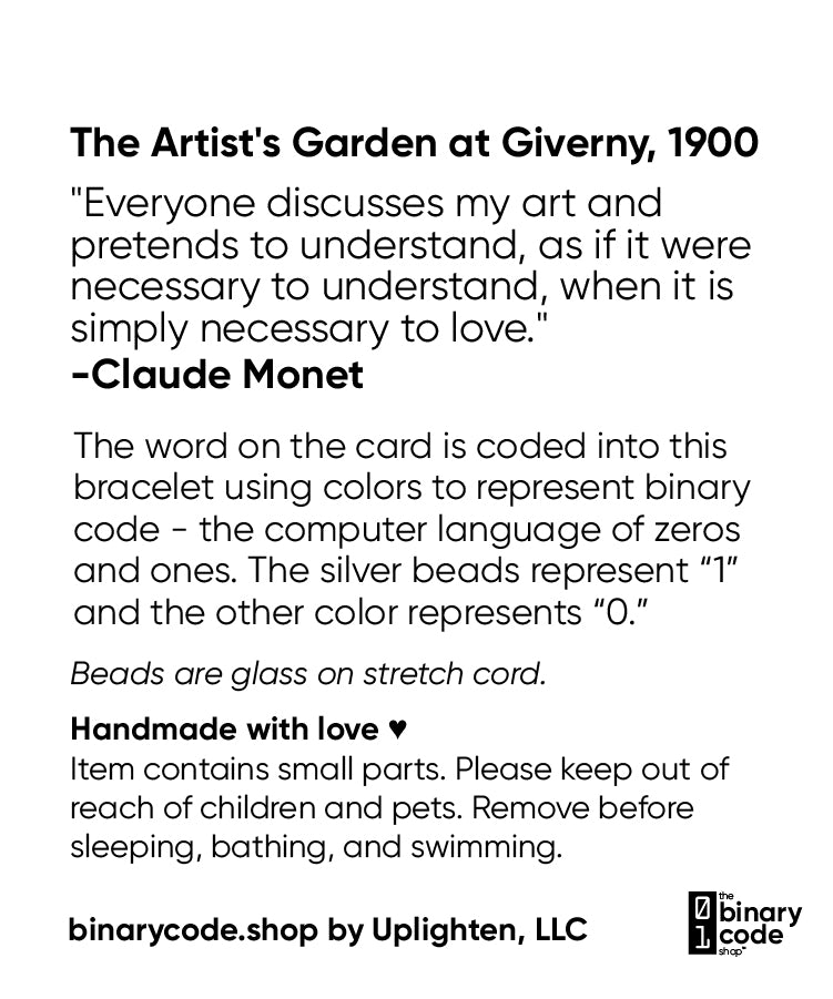 "love" Monet binary code bracelet