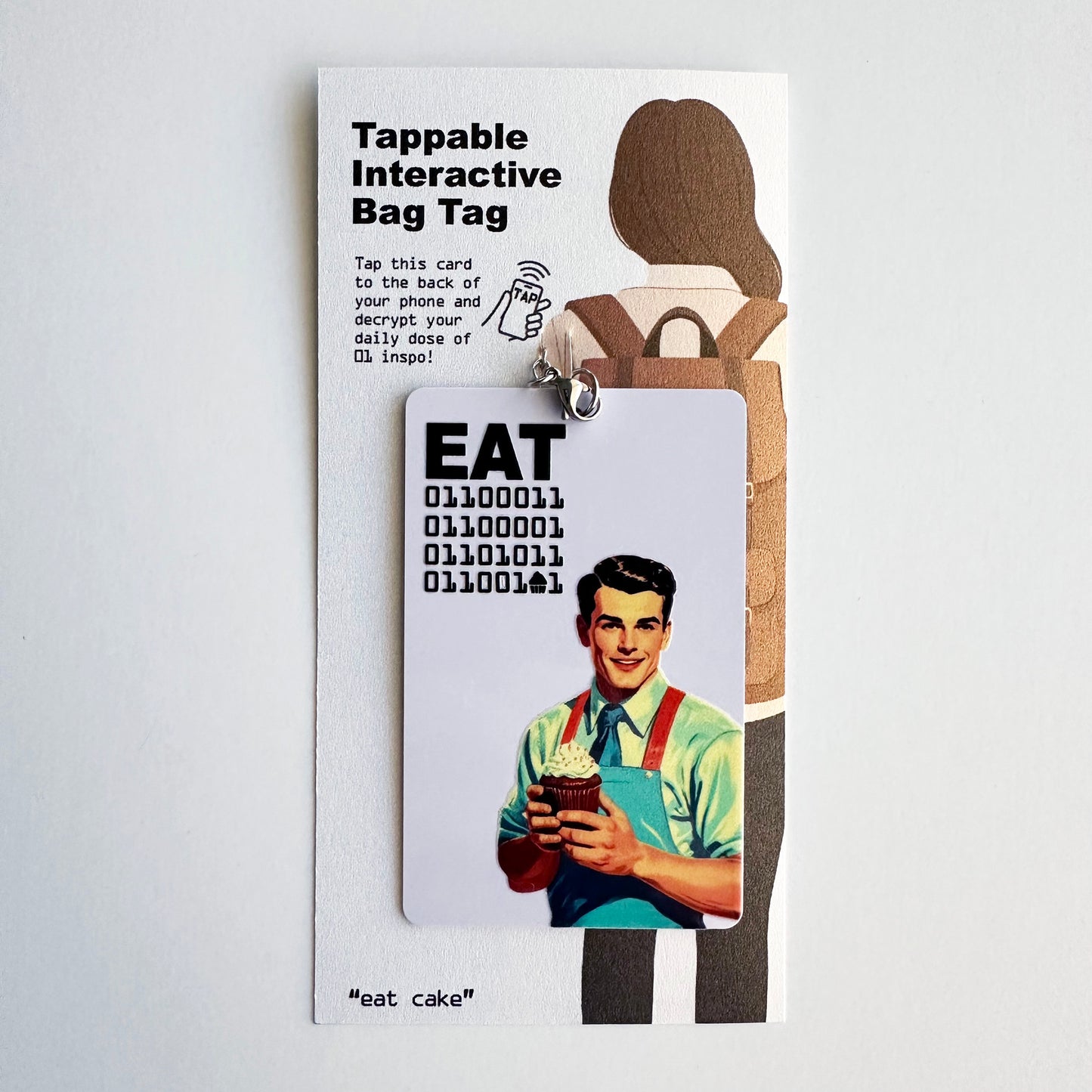 Tappable Interactive Binary Code Bag Tag