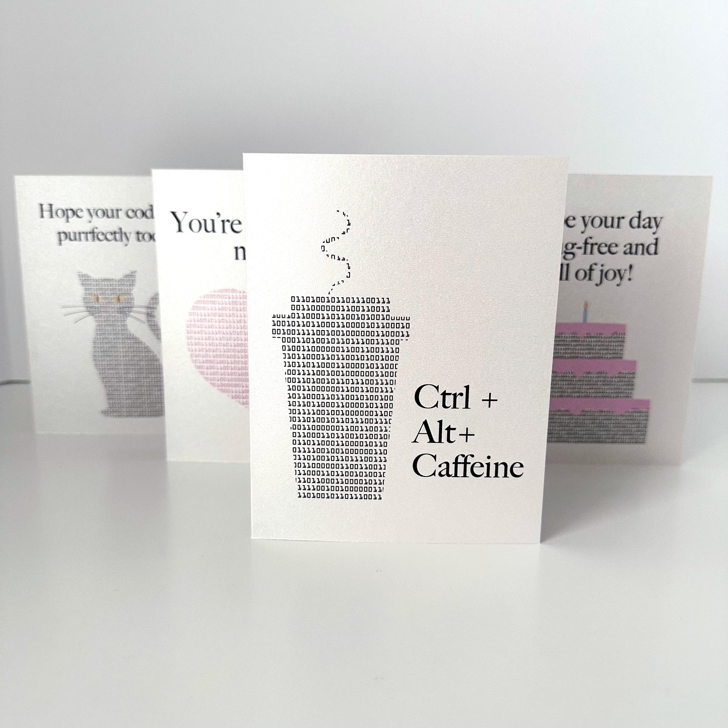 Binary Code Greeting Card-Ctrl_Alt_Caffeine