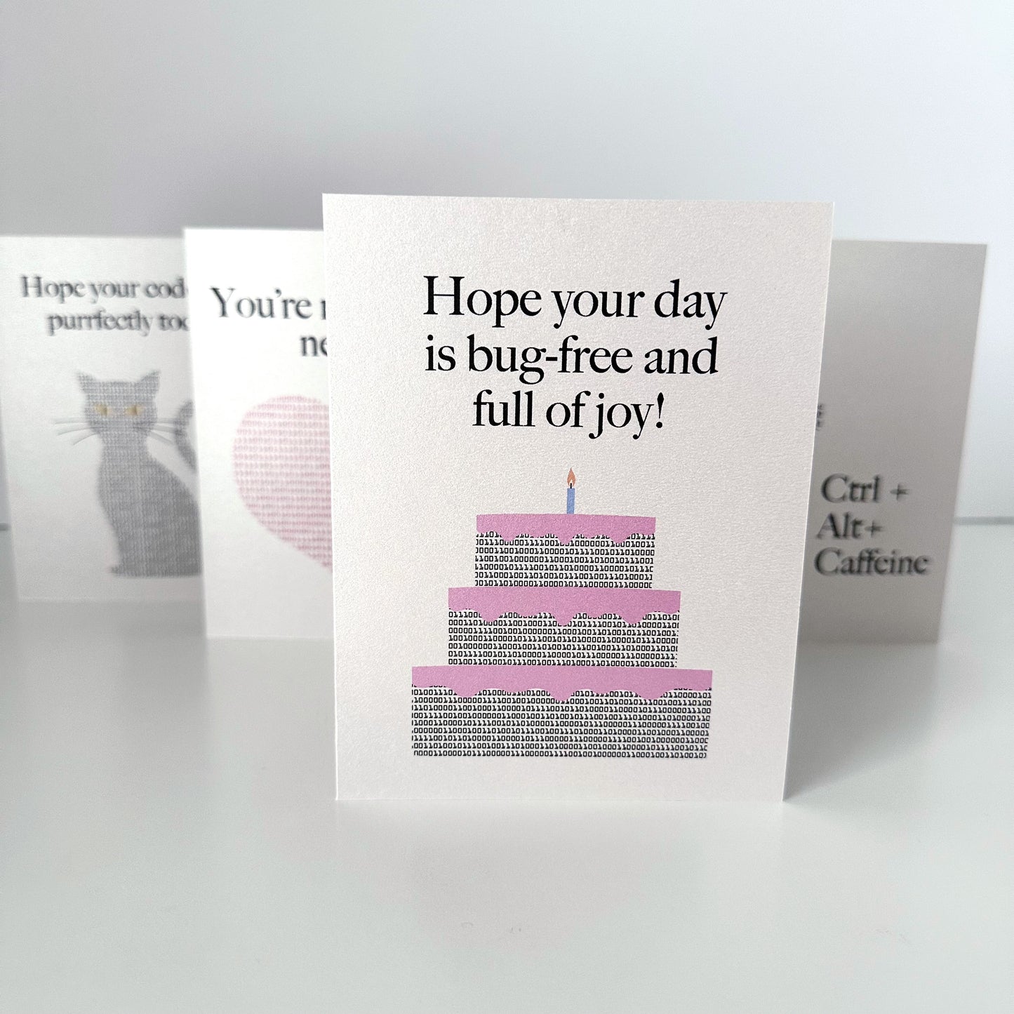 Binary Code Greeting Card-Birthday Cake