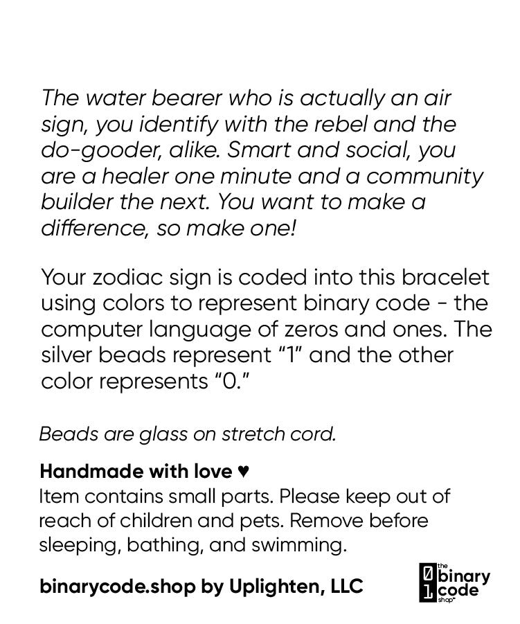 "capricorn" Zodiac Binary Code Bracelet