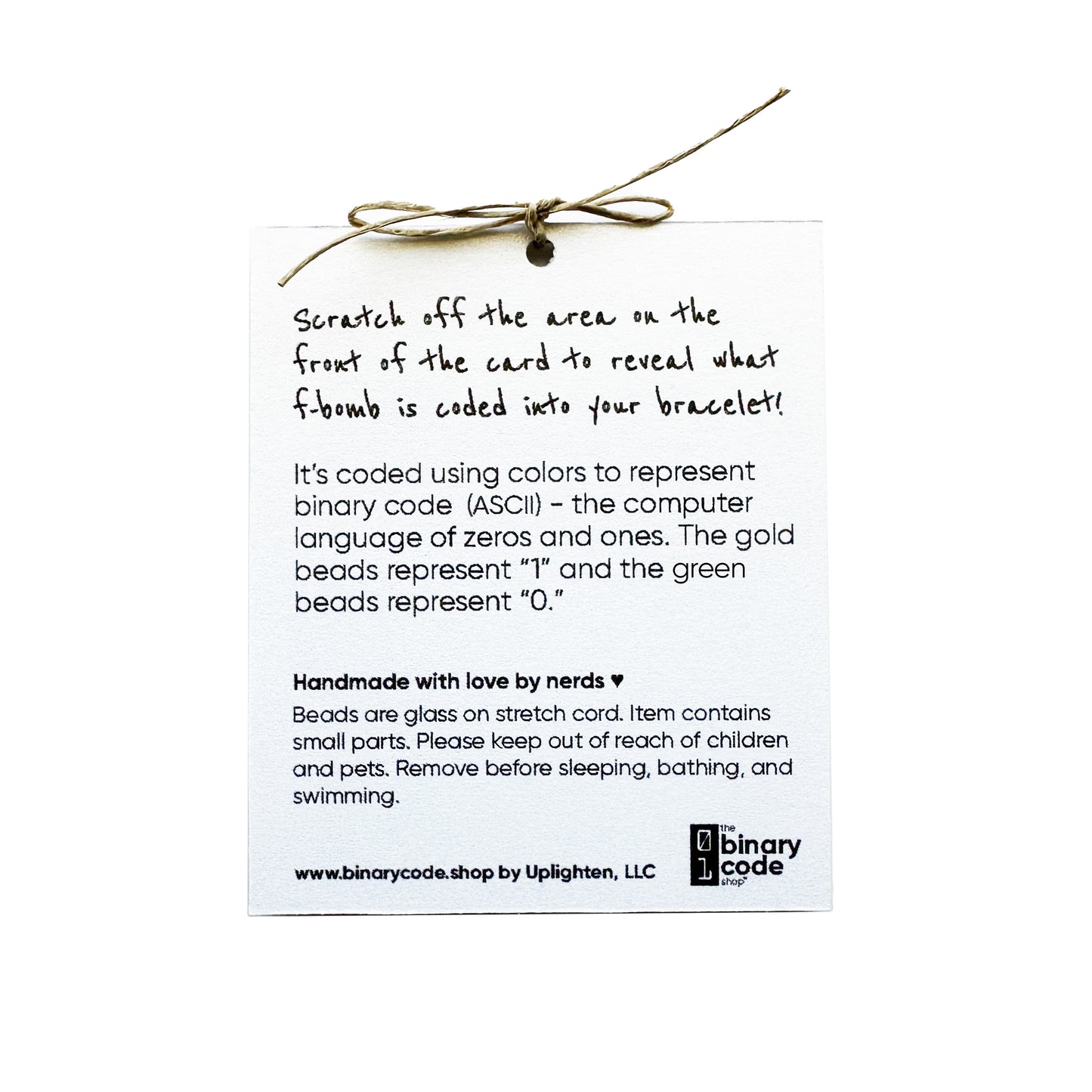 Secret F-bomb Scratch-Off Binary Code Bracelet
