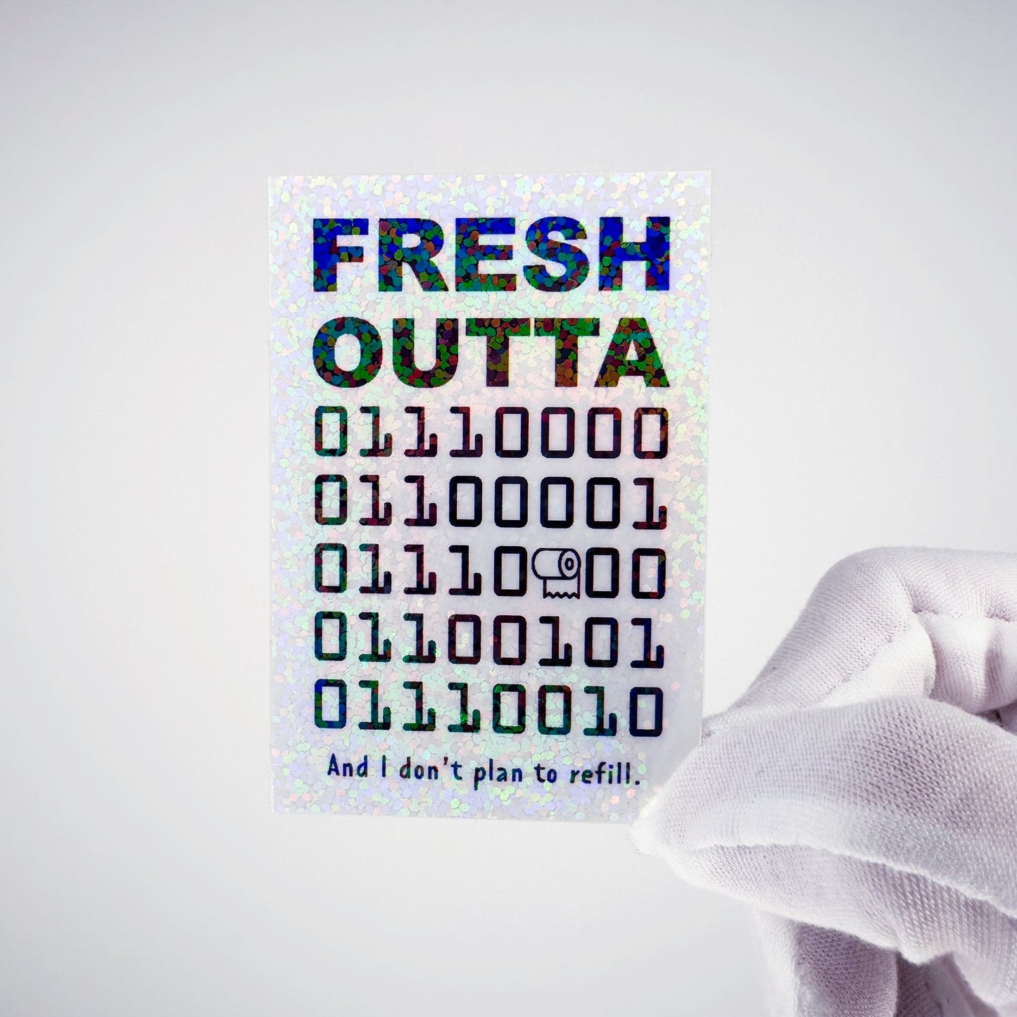 Fresh Outta "paper" Binary Code Sticker