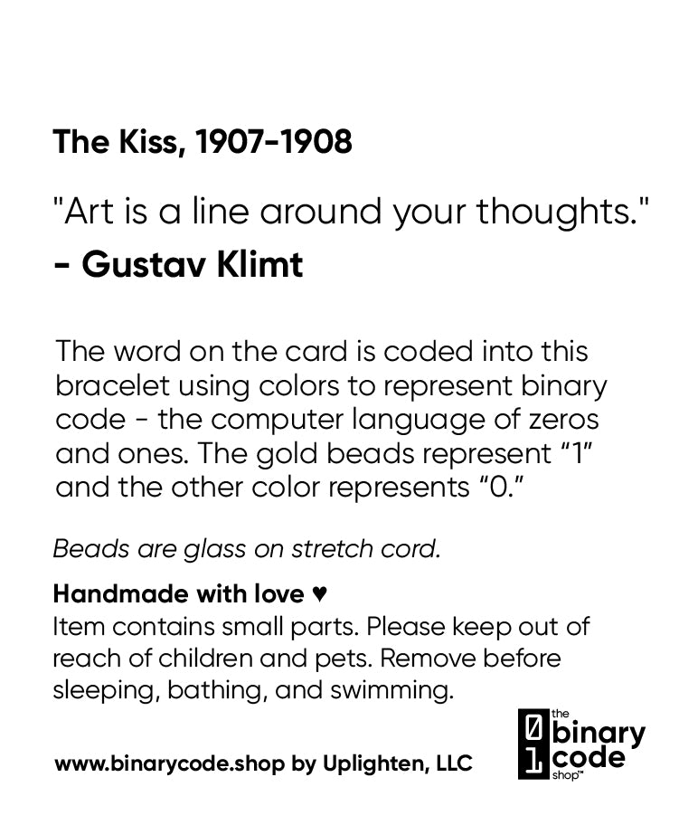 "kiss" The Kiss binary code bracelet