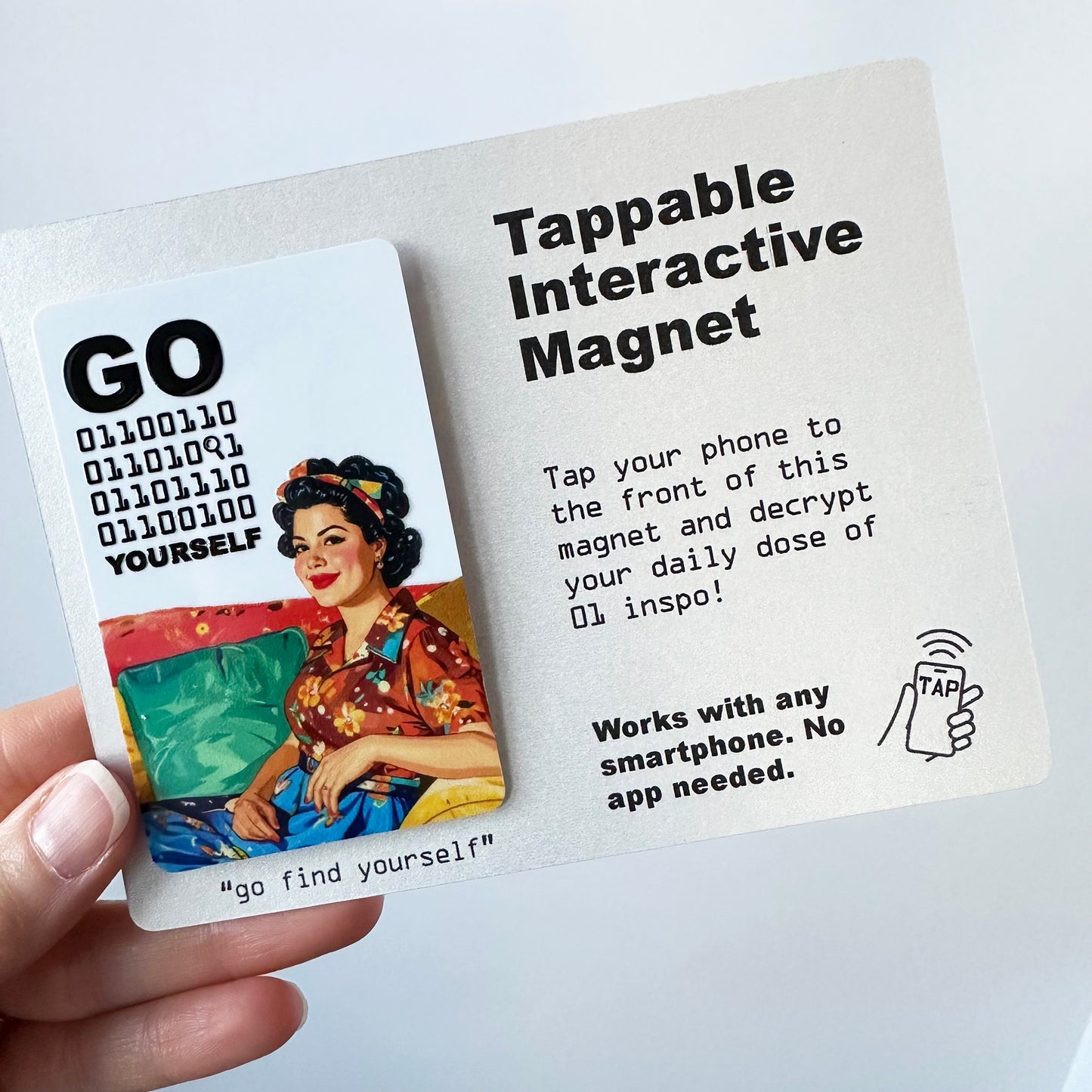 Tappable Interactive Binary Code Magnet