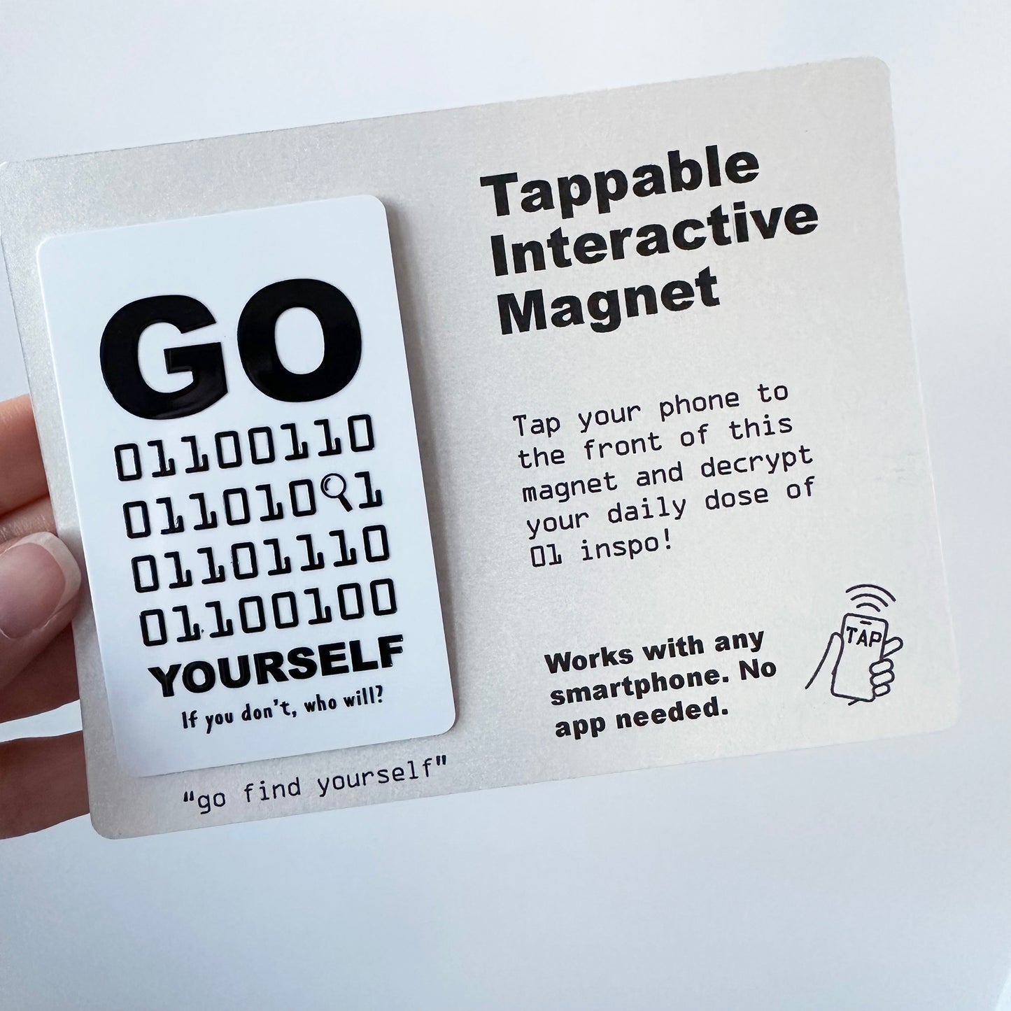 Tappable Interactive Binary Code Magnet