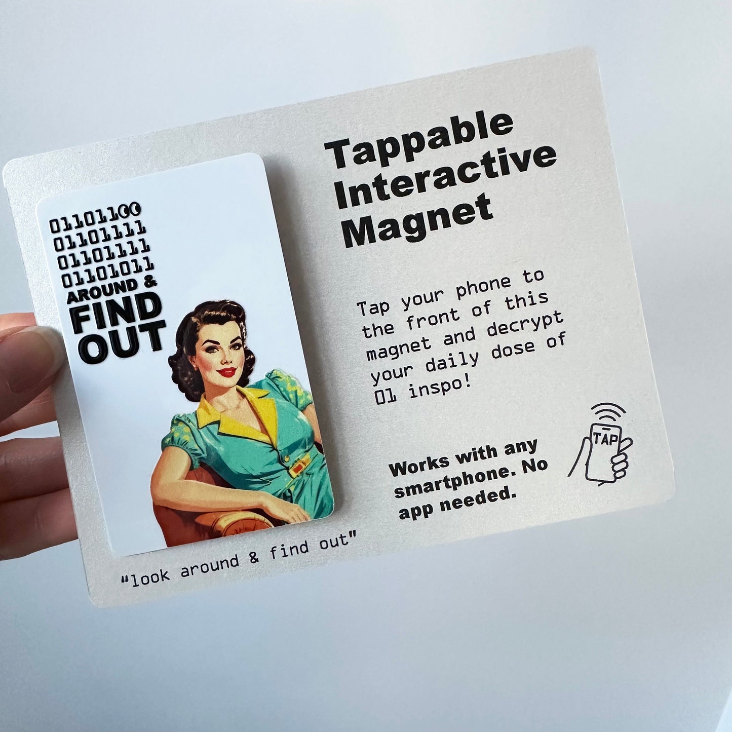 Tappable Interactive Binary Code Magnet