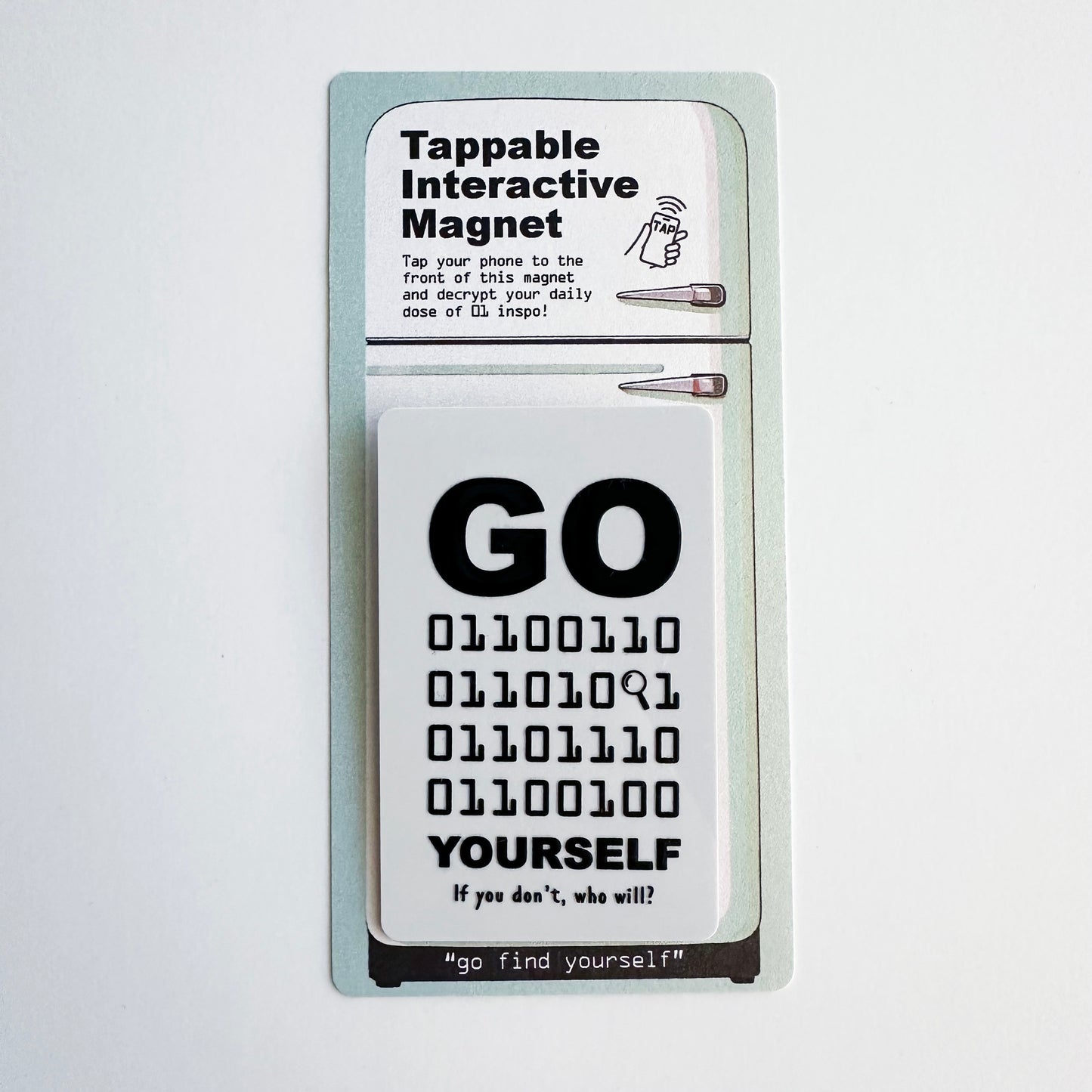 Tappable Interactive Binary Code Magnet