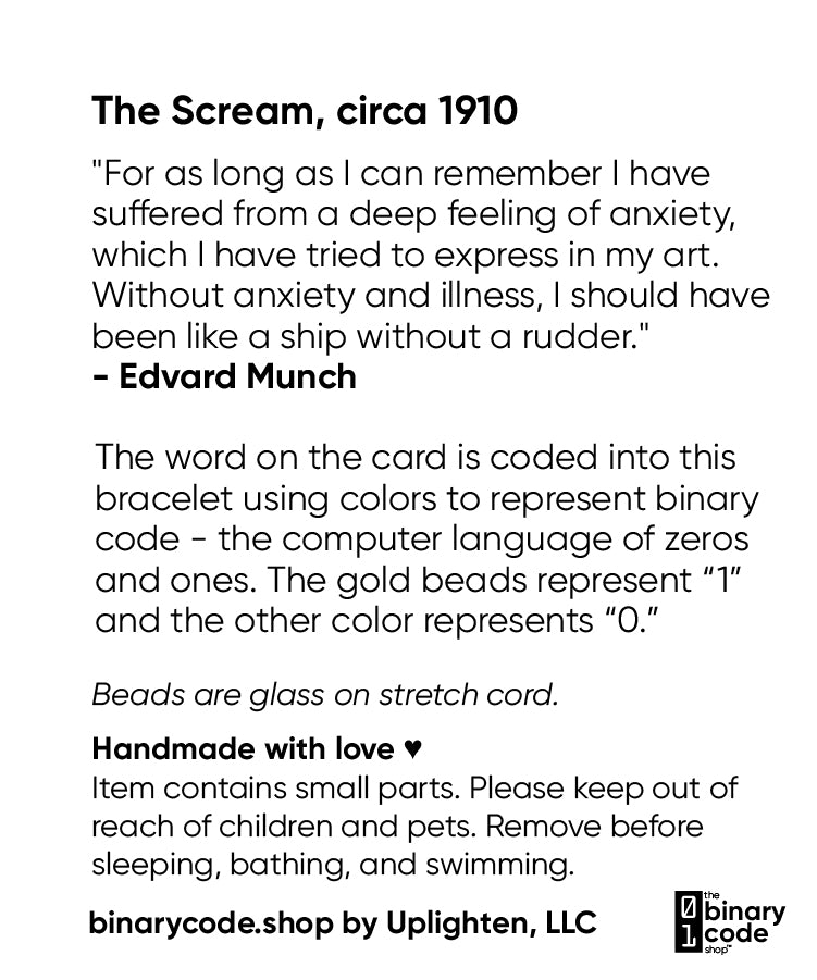 "scream" The Scream binary code bracelet