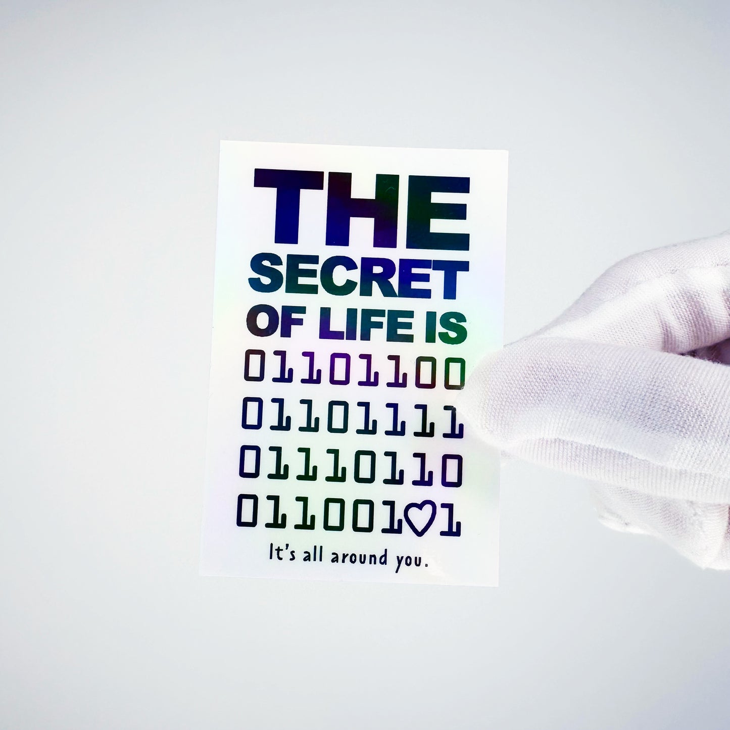 The Secret of Life is "love" Binary Code Sticker