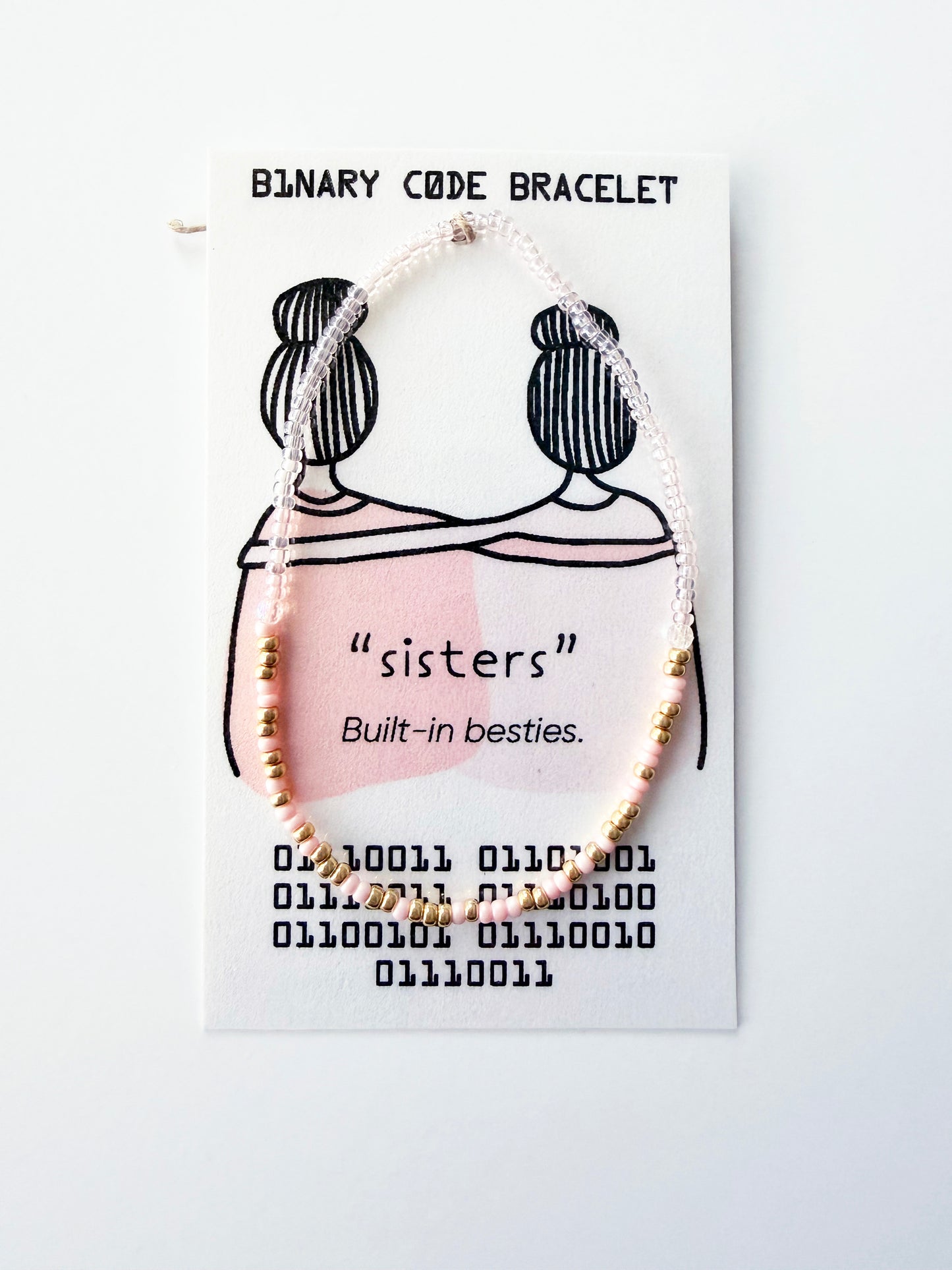 "sisters" Binary Code Bracelet