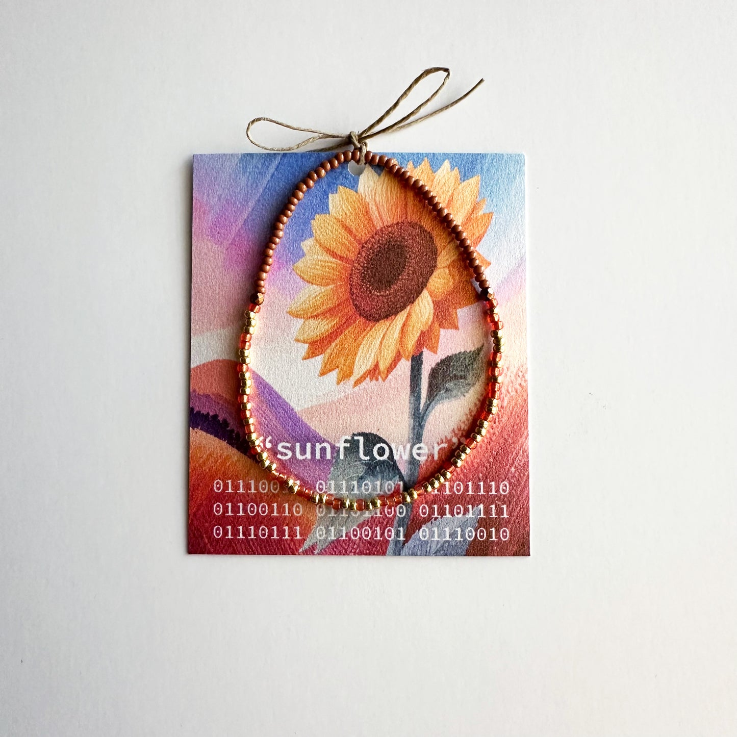 "sunflower" Binary Code Bracelet