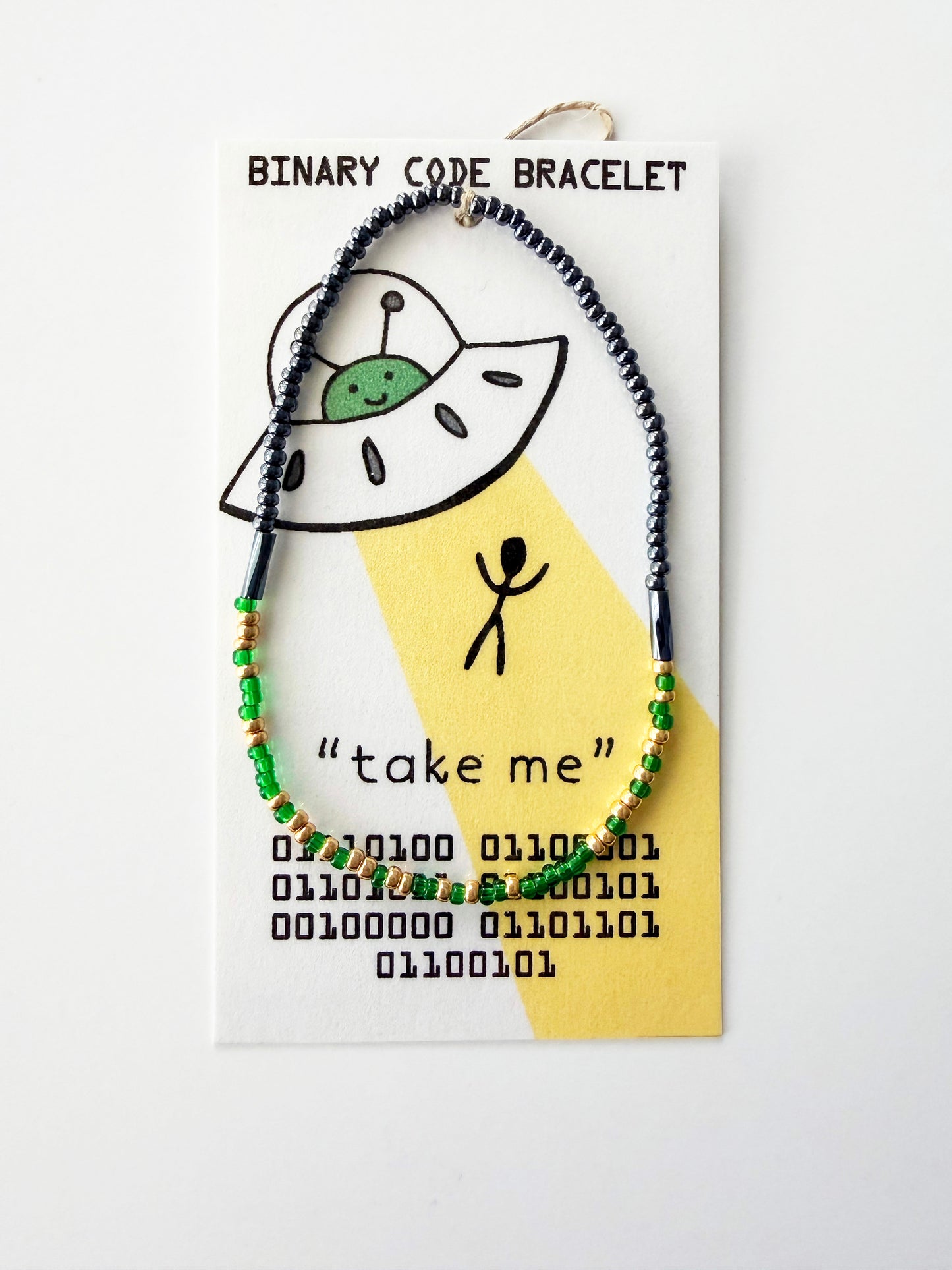 "take me" Binary Code Bracelet