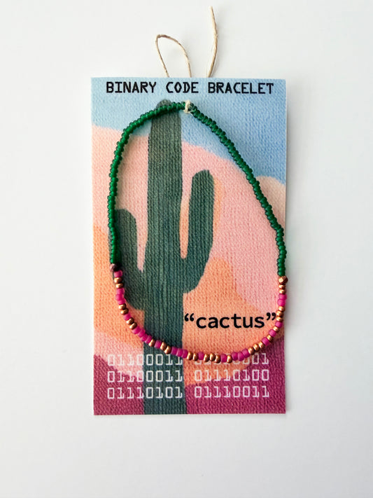 "cactus" Binary Code Bracelet