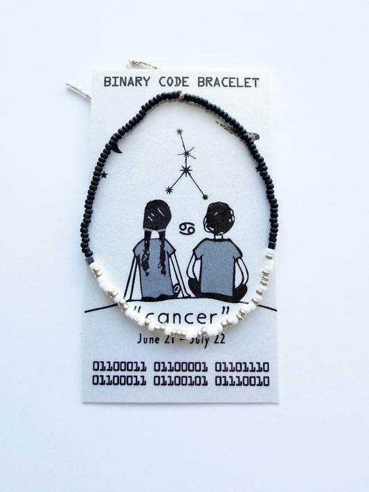 "cancer" Zodiac Binary Code Bracelet