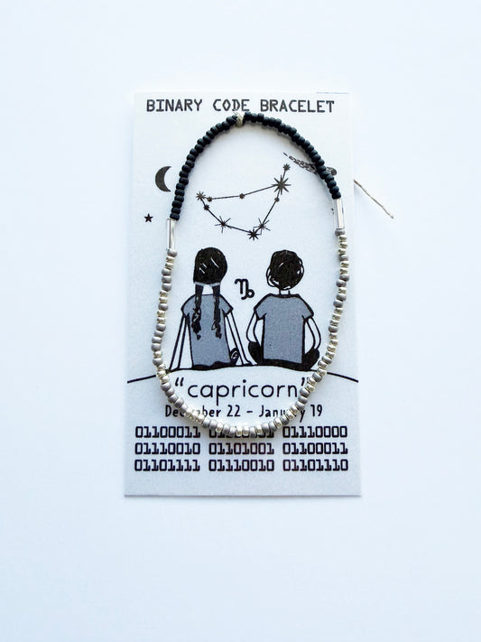 "capricorn" Zodiac Binary Code Bracelet