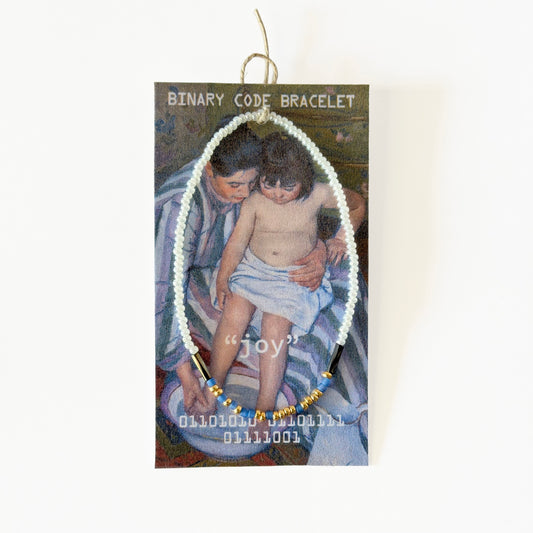 "joy" Mary Cassatt binary code bracelet