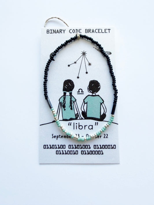 "libra" Zodiac Binary Code Bracelet