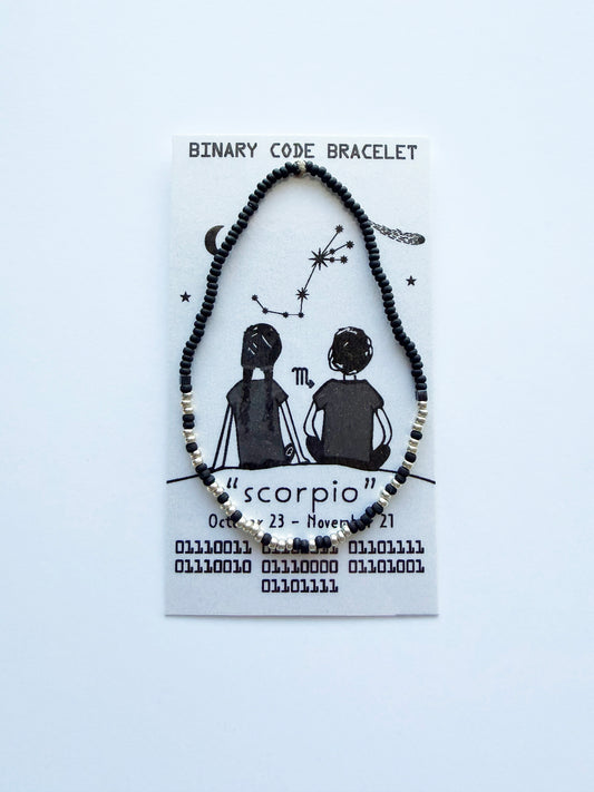 "scorpio" Zodiac Binary Code Bracelet