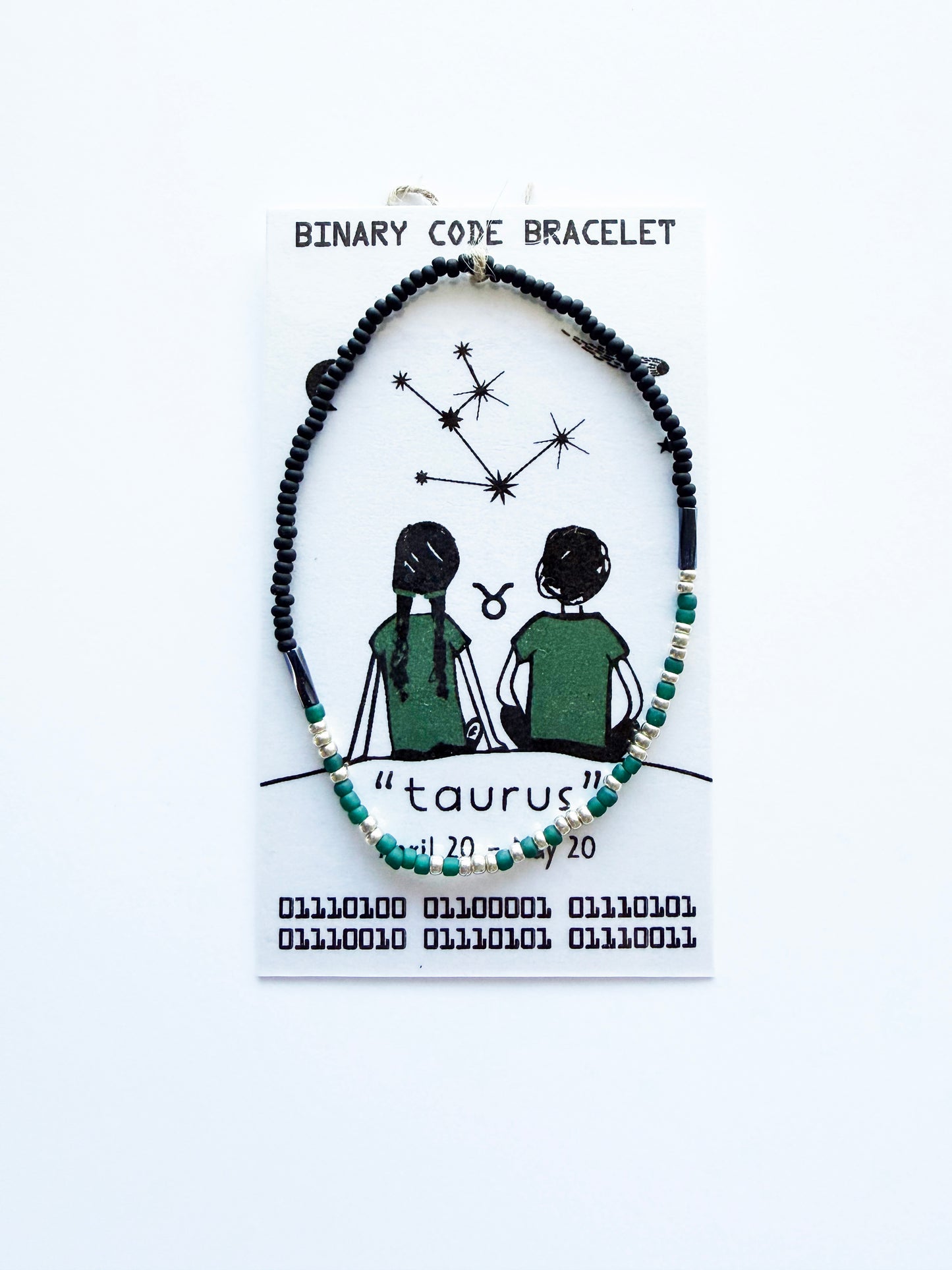 "taurus" Zodiac Binary Code Bracelet