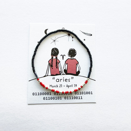 "aries" Zodiac Binary Code Bracelet