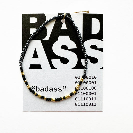 "badass" Binary Code Bracelet