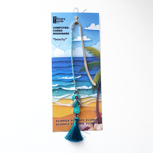 "beachy" Binary Code Bookmark