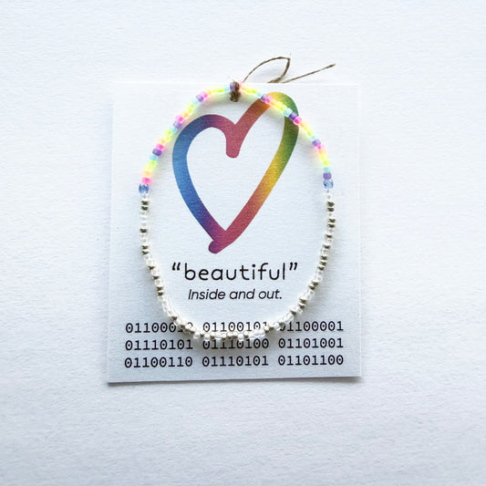 "beautiful" Binary Code Bracelet