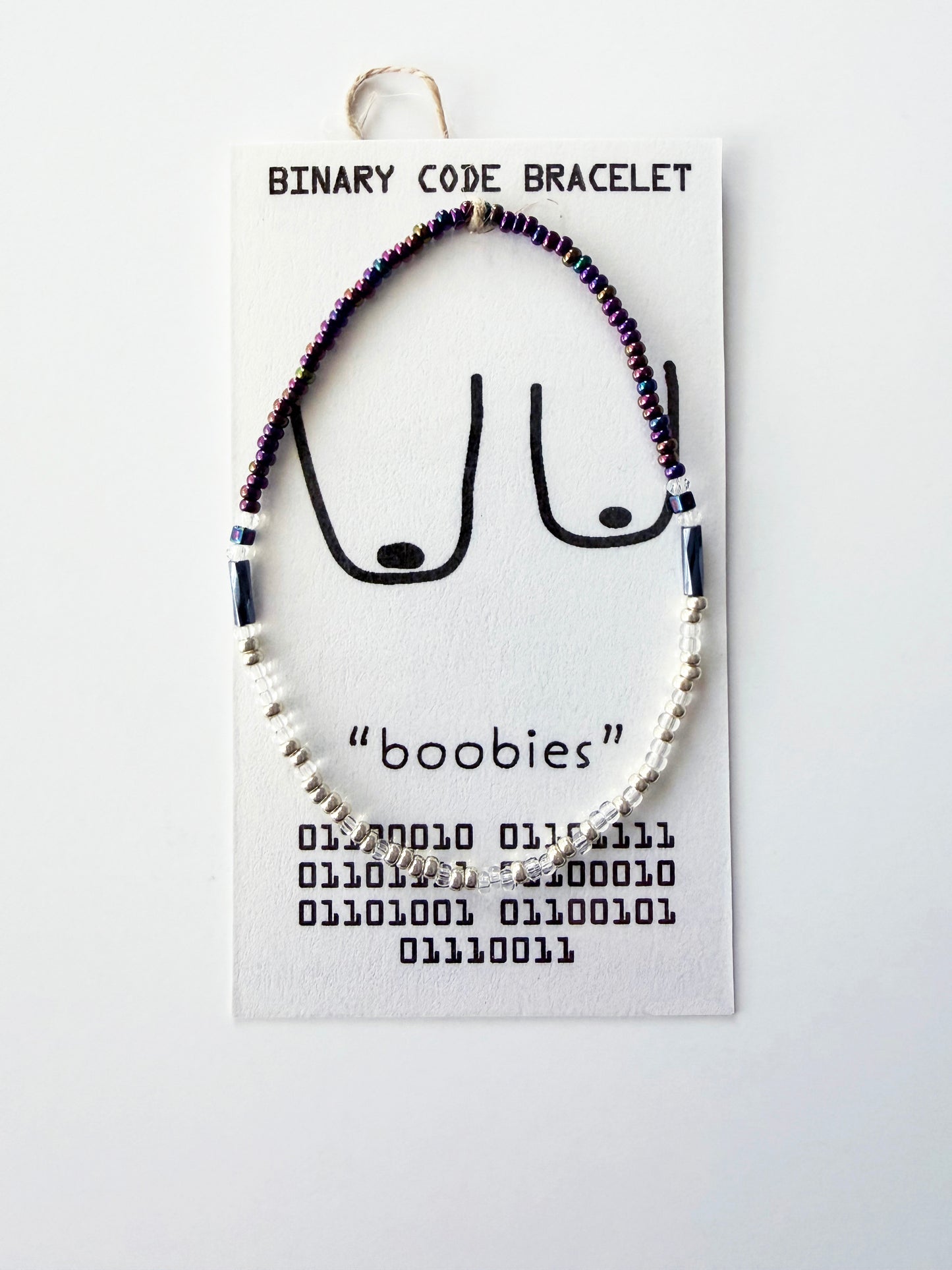 "boobies" Binary Code Bracelet