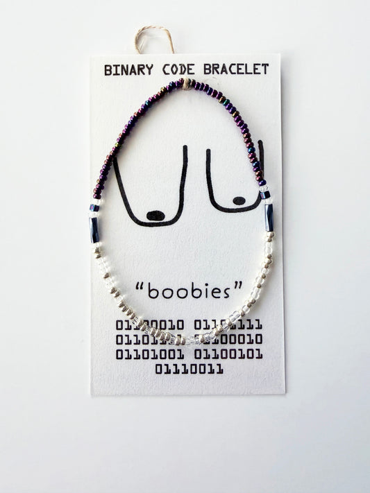 "boobies" Binary Code Bracelet