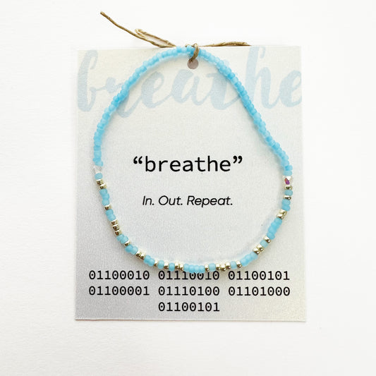 "breathe" Binary Code Bracelet