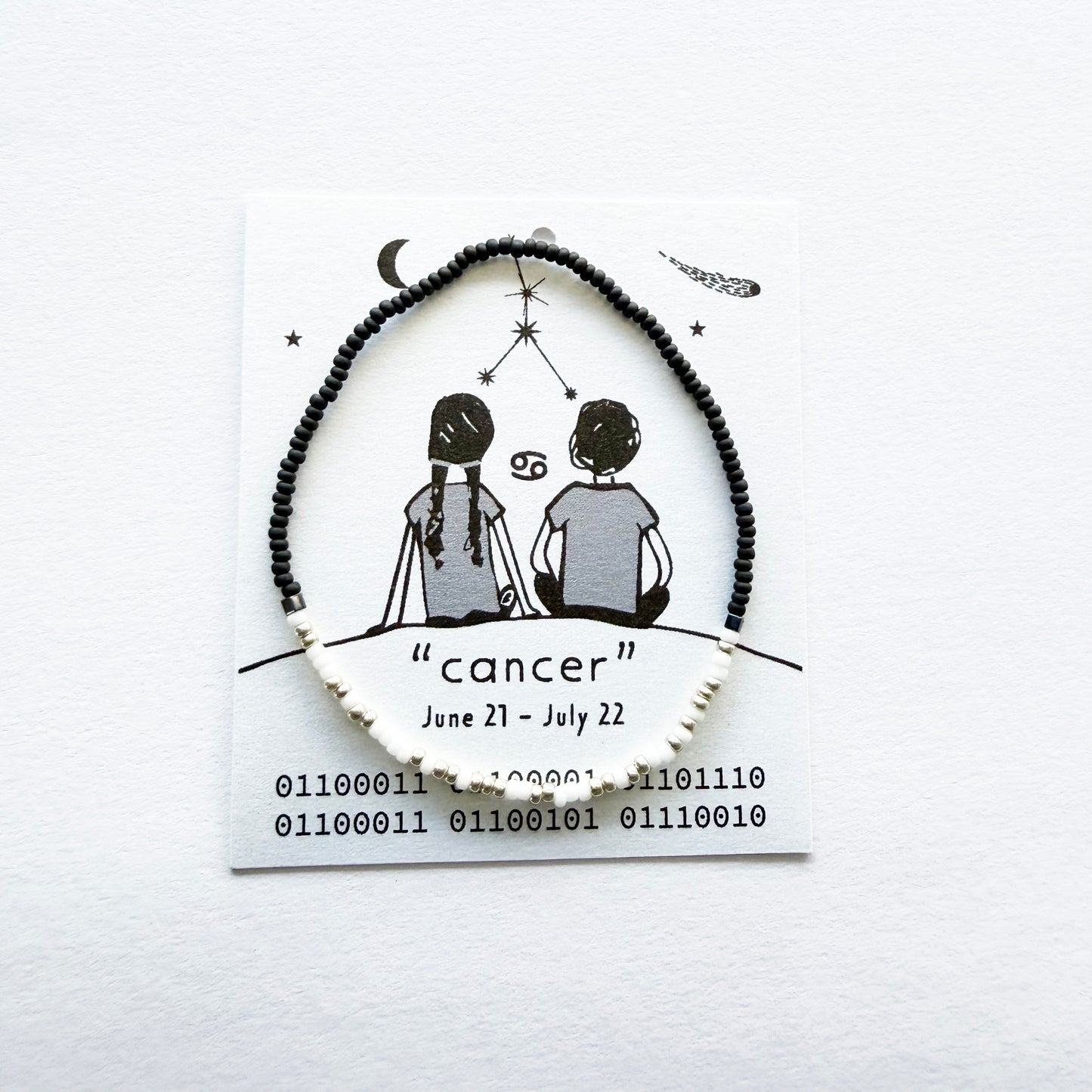 "cancer" Zodiac Binary Code Bracelet