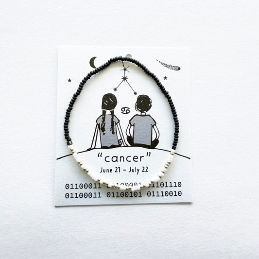 "cancer" Zodiac Binary Code Bracelet