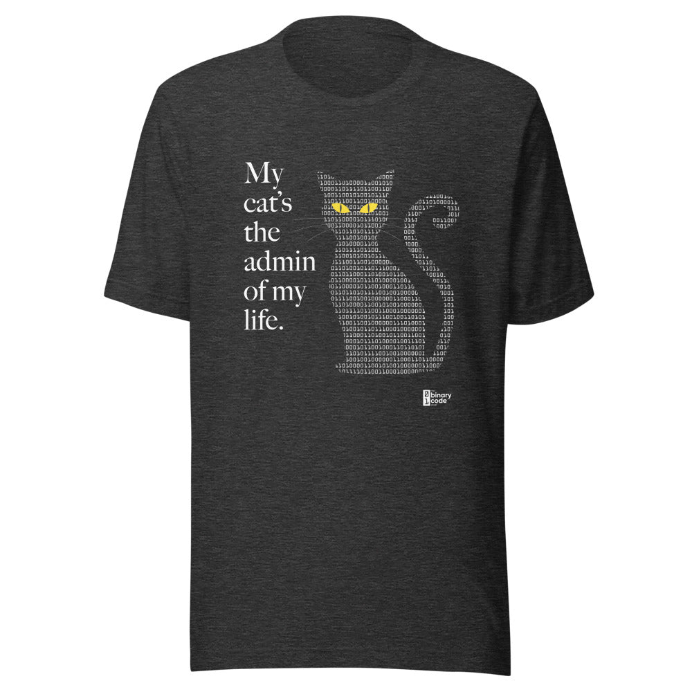 My Cat's the Admin of My Life Binary Code T Shirt