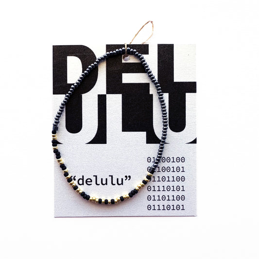 "delulu" Binary Code Bracelet