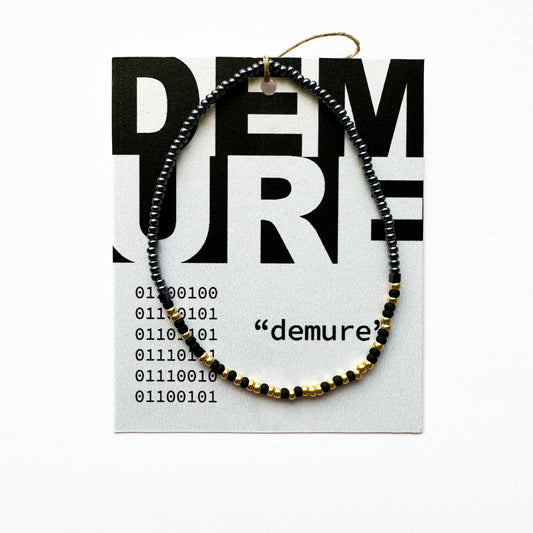 "demure" Binary Code Bracelet