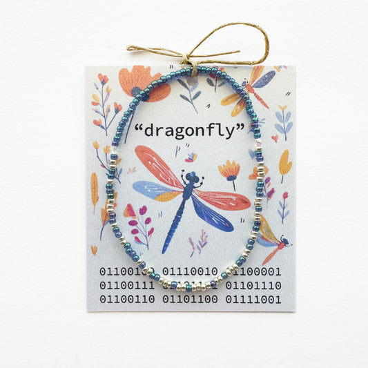 "dragonfly" Binary Code Bracelet