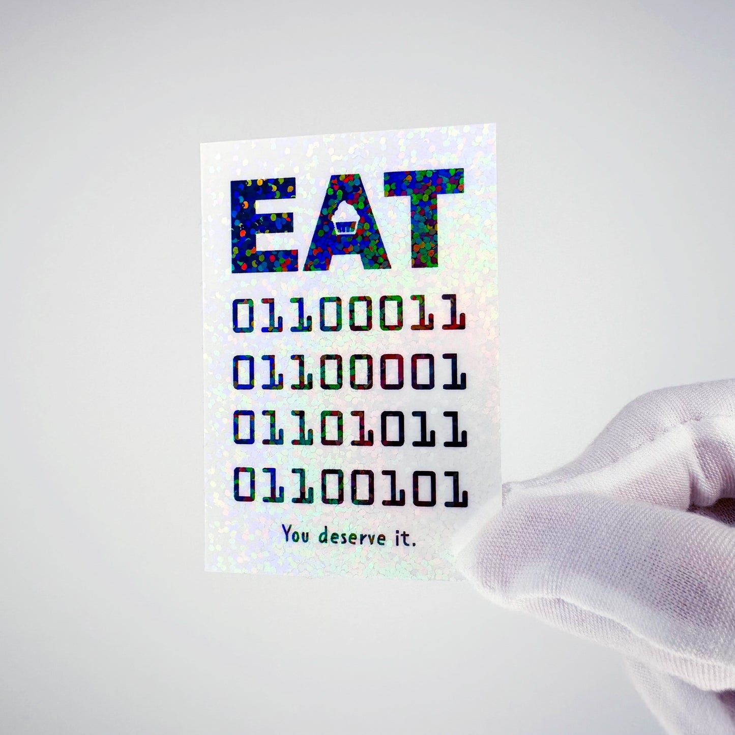 Eat "cake" Binary Code Sticker