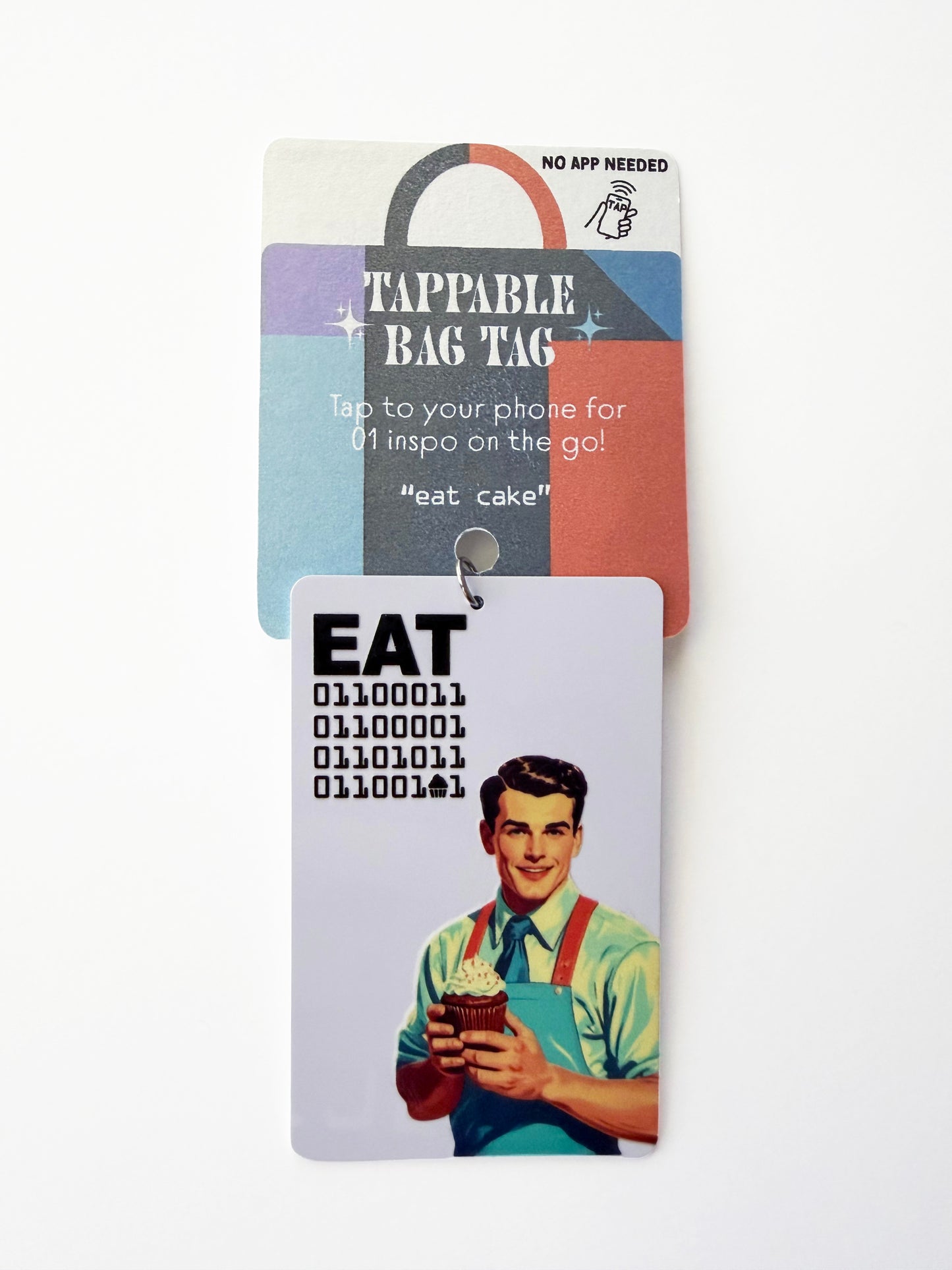 Tappable Interactive Binary Code Bag Tag