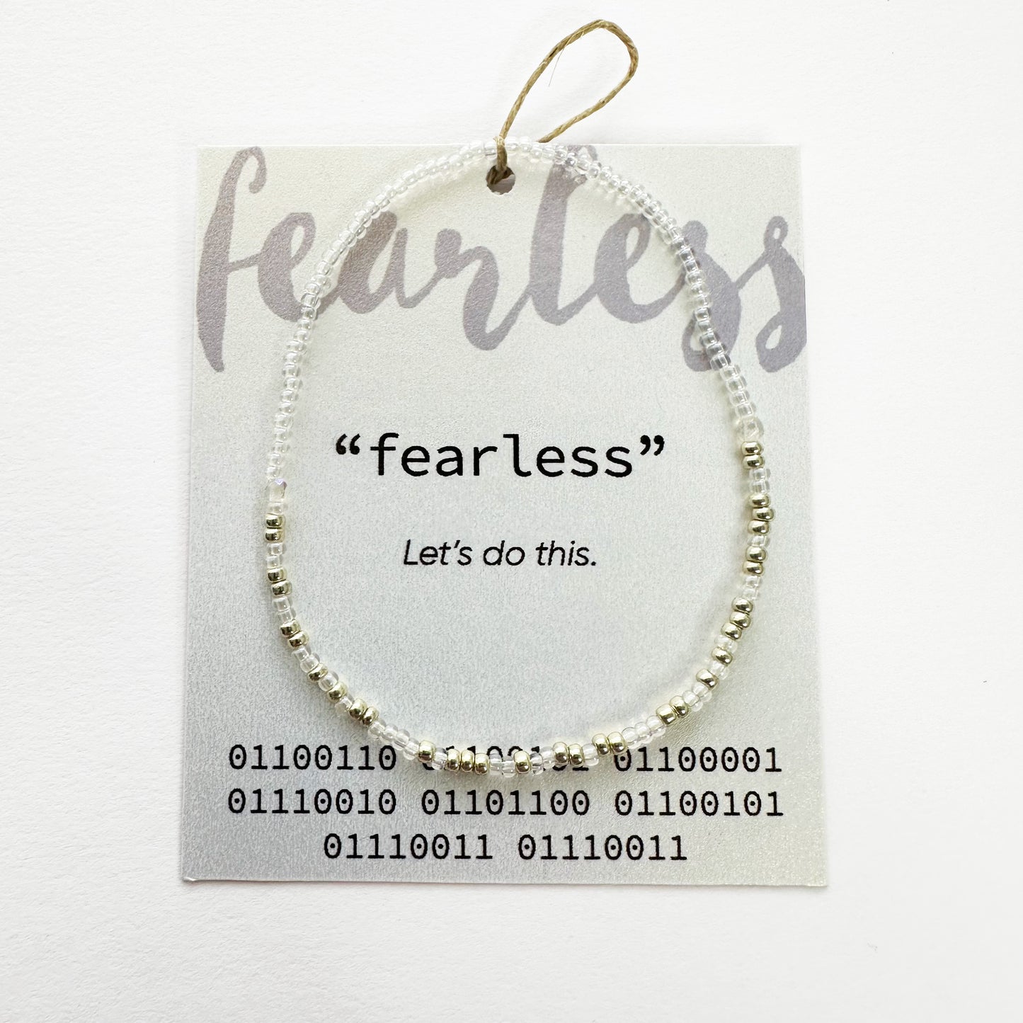 "fearless" Binary Code Bracelet