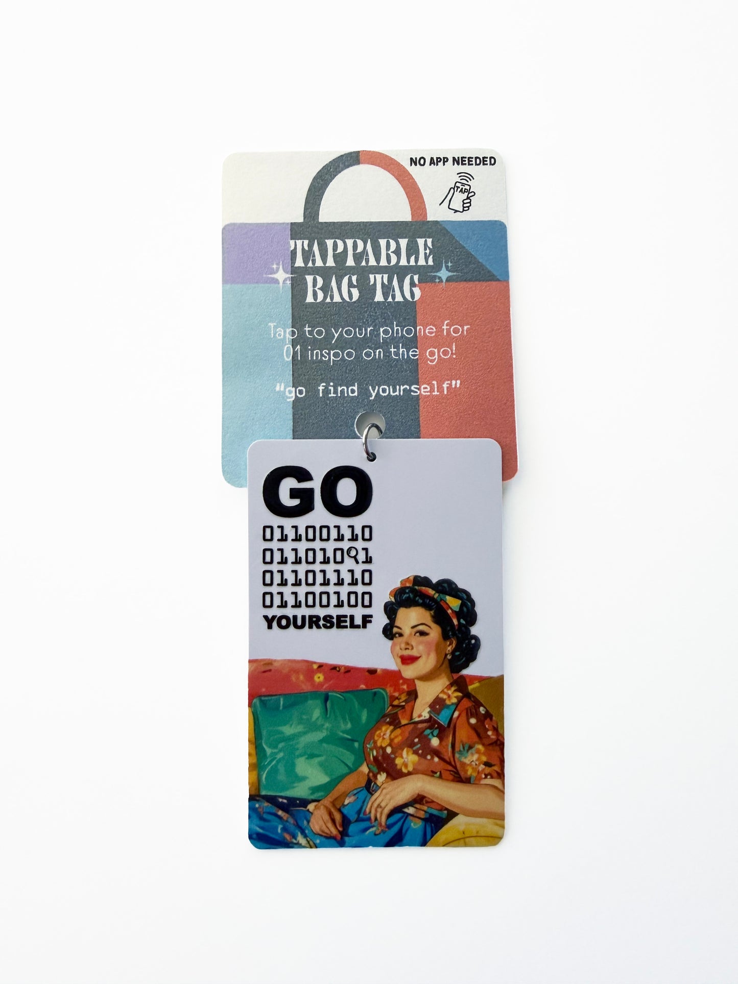 Tappable Interactive Binary Code Bag Tag