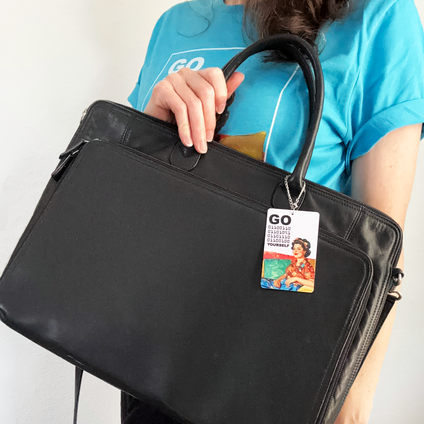 Tappable Interactive Binary Code Bag Tag