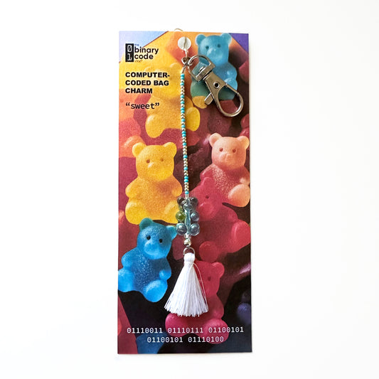 "sweet" Binary Code Bag Charm/Keychain