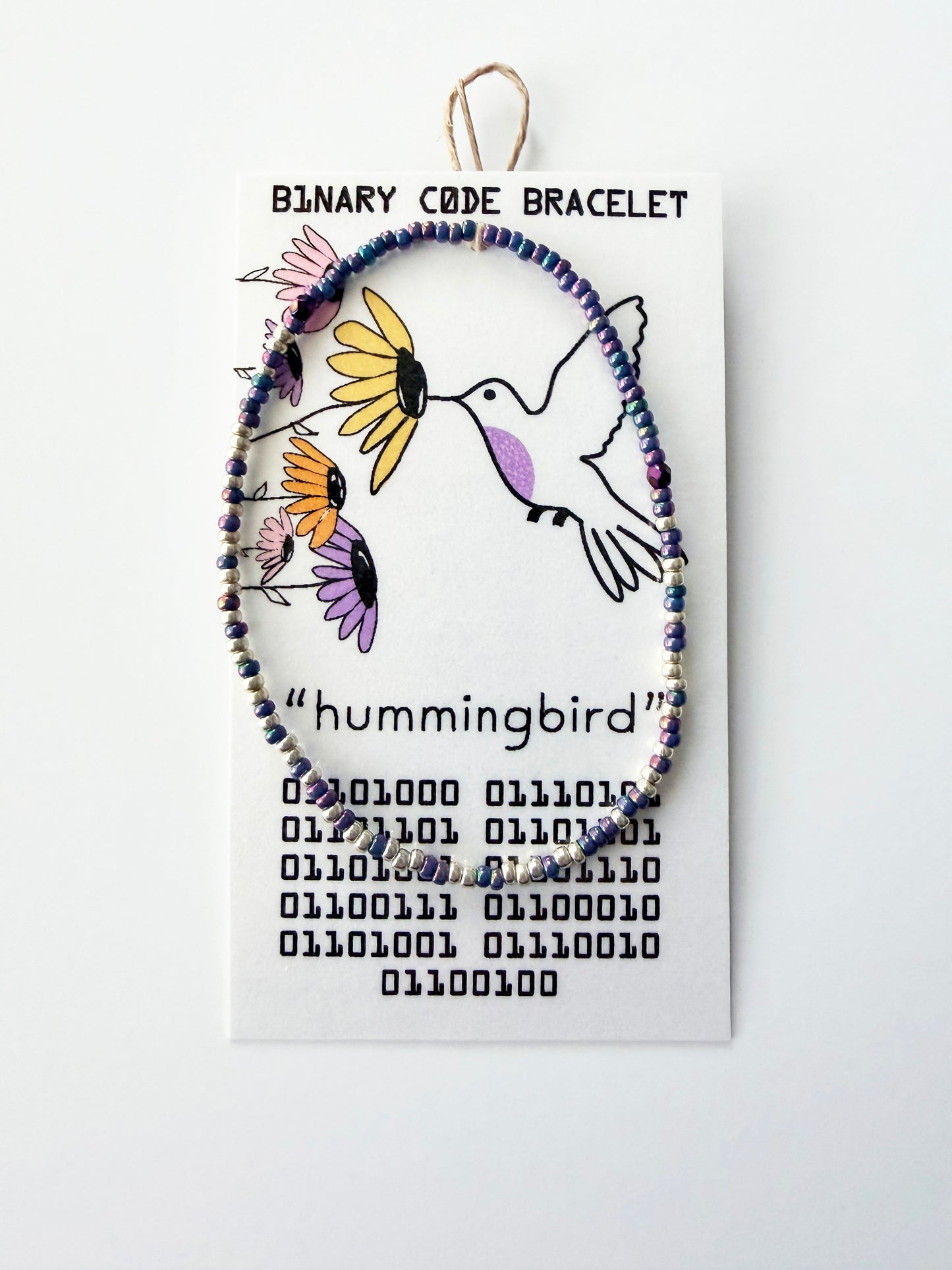 "hummingbird" Binary Code Bracelet
