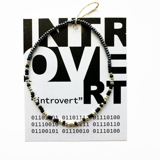 "introvert" Binary Code Bracelet