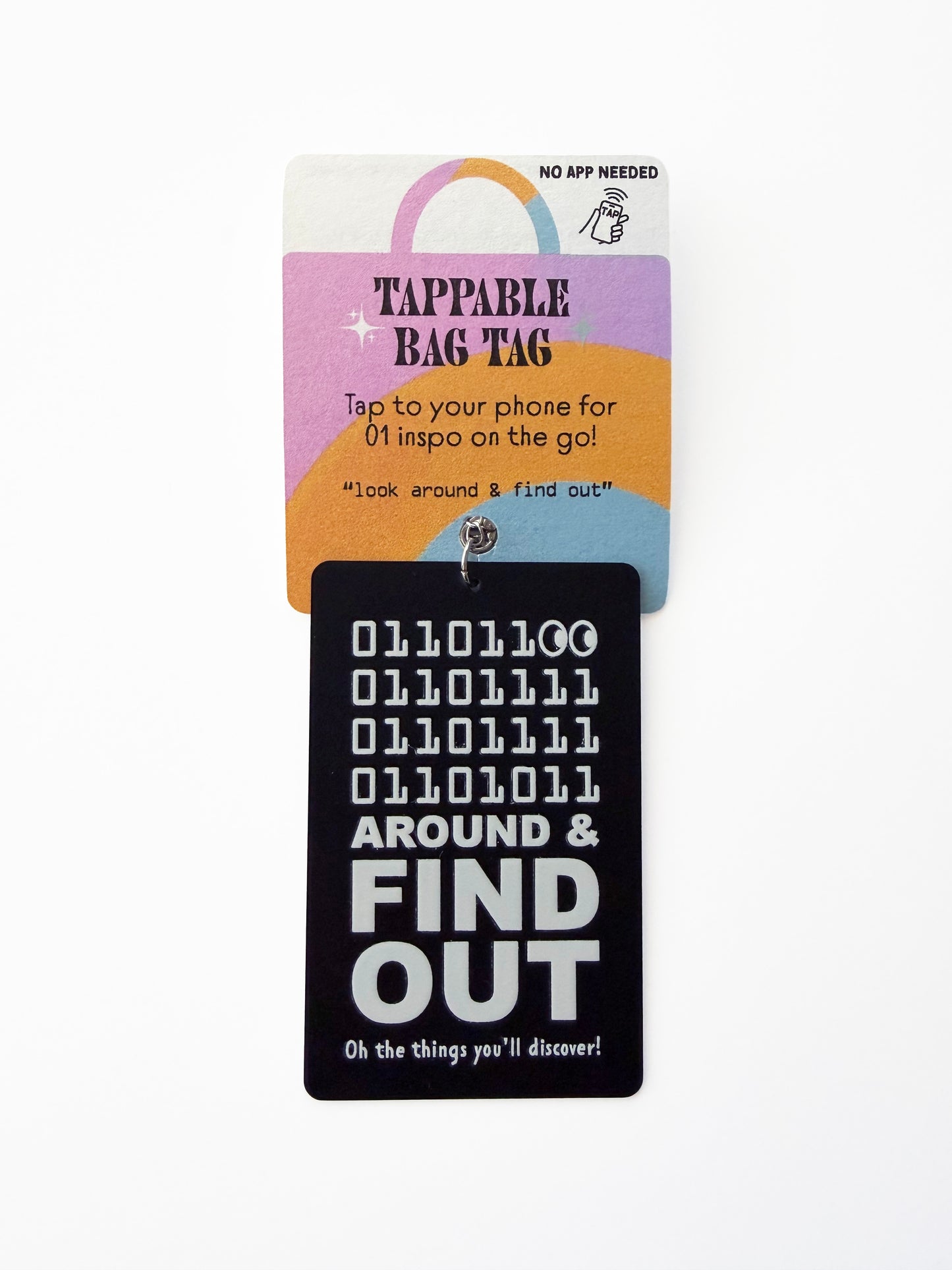 Tappable Interactive Binary Code Bag Tag
