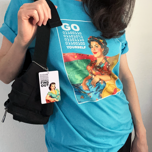 Tappable Interactive Binary Code Bag Tag