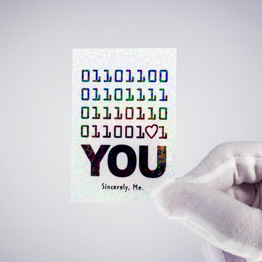 "love" You Binary Code Sticker