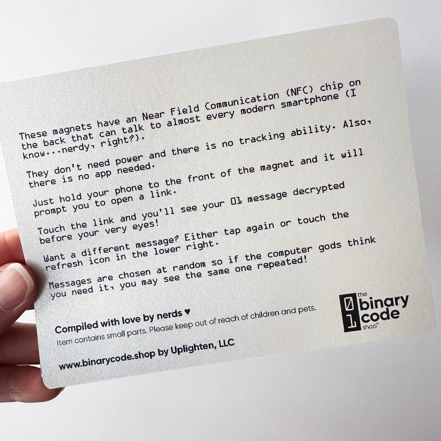 Tappable Interactive Binary Code Magnet