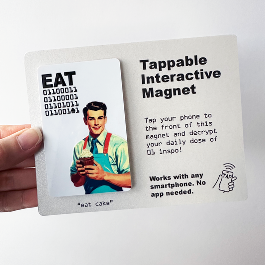 Tappable Interactive Binary Code Magnet